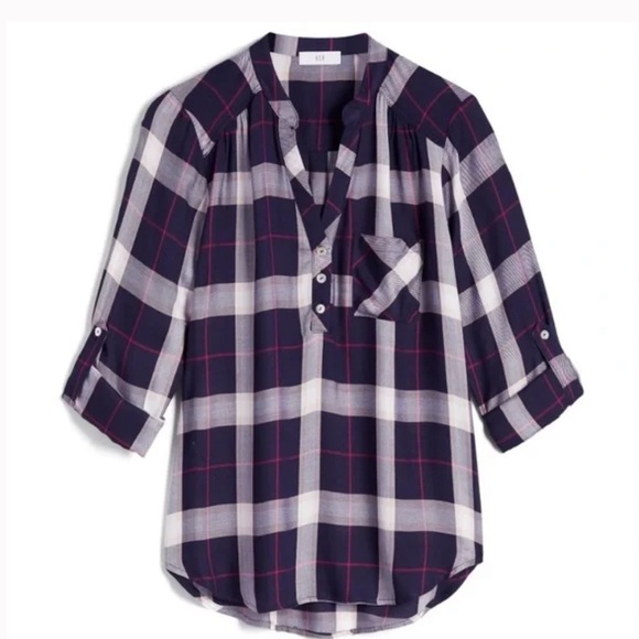 NSR Tops - NSR Plaid Button Top